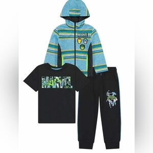 MARVEL Character Kids' 3-piece Sweater Set Hoodie Shirt Pants Sz 3T, 4T, 5 NEW